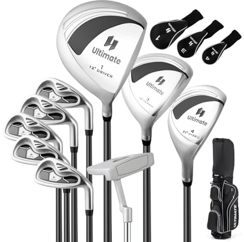 GOPLUS 10er Golfschläger Set für Frauen, Golfschlägersätze inkl. 460cc 1# Alloy Driver, 3# Fairway Wood, 4# Hybrid, 6-9# Eisen, 1 Putter & Standtasche, 3 Wälder mit Kopfbedeckungen