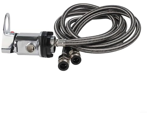 Einhebel-Duscharmatur, Wohnwagen-Duscharmatur, mit Temperaturkontrolle, 1,27 cm Ausgang, für Wohnmobil (schwarz)