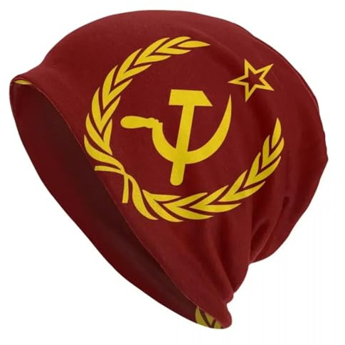 LUOJZGUMU UDSSR Sowjetunion Sozialismus Beanies Mützen Männer Frauen Unisex Trend Winter Warme Strickmütze Erwachsene Kommunistischer CCCP Slouch Bonnet Mützen