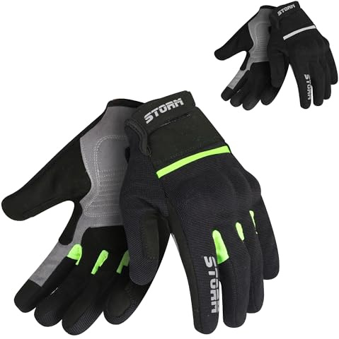 STORM Guanti da moto Estivi Touch Screen Uomo Donna Guanti da Guida Traspiranti con Protezioni per le Dita Guanti da Corsa Fuoristrada