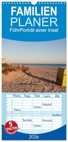 Familienplaner 2026 - Föhr 2026. Porträt einer Insel mit 5 Spalten (Wandkalender, 21 cm x 45 cm), CALVENDO: Die Nordseeinsel Föhr, porträtiert in zwölf Monaten (CALVENDO Orte)