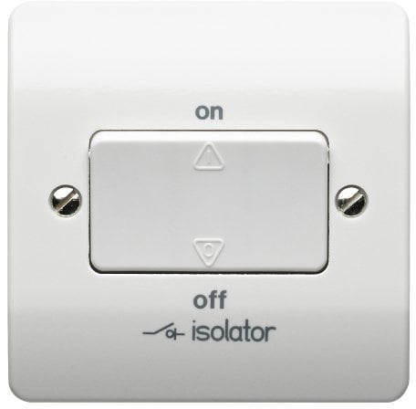 Mk K4859WHI 3-Pole Fan Isolator with No Lock and Key