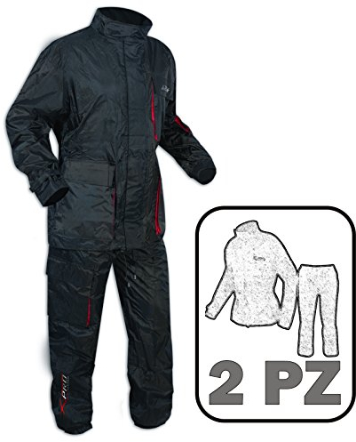 A-Pro Motorradkombi Roller Motorrad Regen Regenhose Regenjacke Wasserdicht Schwarz 3XL