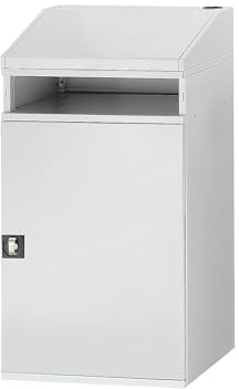 RAU | Industrie-Stehpult | mit offenem Fach über dem Schrank | Breite 650 mm | lichtgrau
