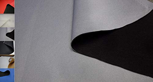 StoffBook GRAU/SCHWARZ NEOPREN-IMITAT Stoff 3MM Stretch Doubleface Stoffe, C203
