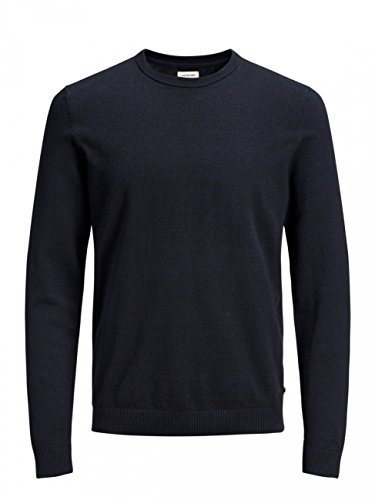 Jack & Jones Men's Jjebasic Knit Crew Neck Noos Jumper, Blue (Navy Blazer), S UK