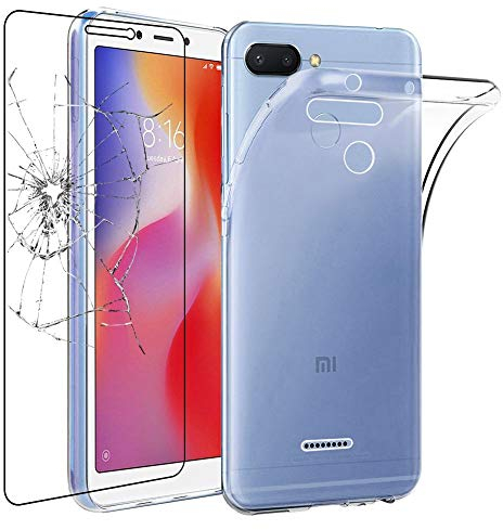 ebestStar - Hülle für Xiaomi Redmi 6 Redmi 6A, Silikon Handyhülle Cover, Klar TPU Schutzhülle, Slim Handy Case, Transparent + Panzer Schutz Glas