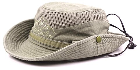 Charmylo Baumwolle Sonnenhut Herren Sommerhut UV Schutz Wanderhut Fischerhut Trekking Faltbar SafariHut mit Kinnband Outdoor Buschhut Hiking Bucket Hat, 56-59cm