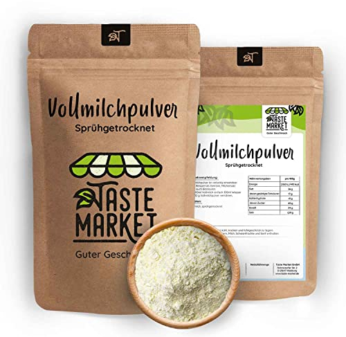Vollmilchpulver 2 x 100 g | 26% Fett | Trockenmilch sprühgetrocknet | Milchpulver Vollmilch | Ideal für Reisen & Notfallreserve
