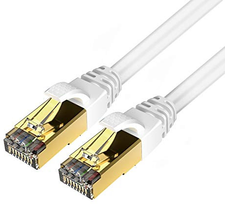 Veetop 1m/3ft CAT8 Ethernet Cable 40Gbps 2000Mhz High Speed Gigabit SFTP Lan Network Internet Cables with RJ45 Gold Plated Connector for Use of Smart Office Smart Home System iOT Gaming(2 Pack)