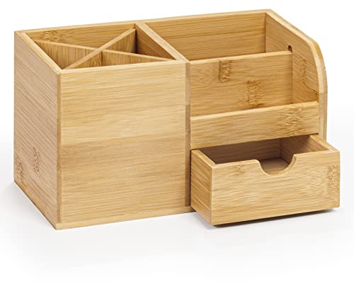 woodluv Desk Organiser, Desk Tidy Pen Holder Organiser, Make Up Organiser/Office Multifunctional Organizer- 22 x 10.5 x 12.2cm