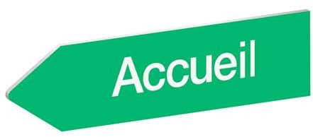 DECOHO - Panneau directionnel personnalisable - Signalétique PMMA vert pomme - Flèche gauche - 80x300 mm adhésif 3M, usage intérieur et extérieur - Vert