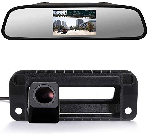 Dynavsal 【1280 * 720 Pixel 1000TV Linien Rückfahrkamera Kit】 4.3'' Rückspiegel Monitor + HD Nachtsicht Rückfahrkamera für Mercedes Benz W204 S204 C-Klasse W212 C180 C200 C260 C300 2011 2012 2013