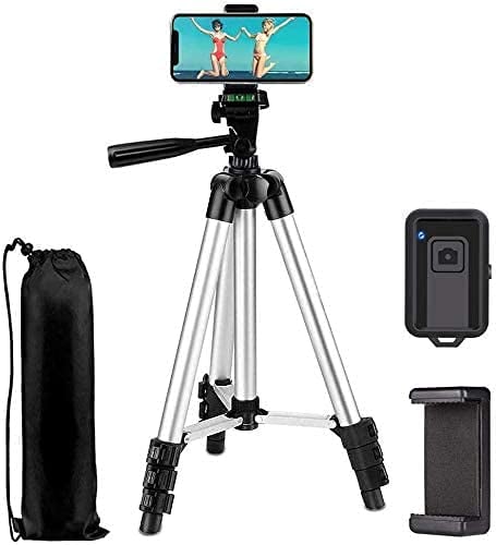 Phone Tripod EVERESTA 42 Inch 360 flexible Smartphone Tripod, Phone Tripod and Clicker, Phone tripod stand with Phone Holder Mount and Bluetooth Remote Shutter