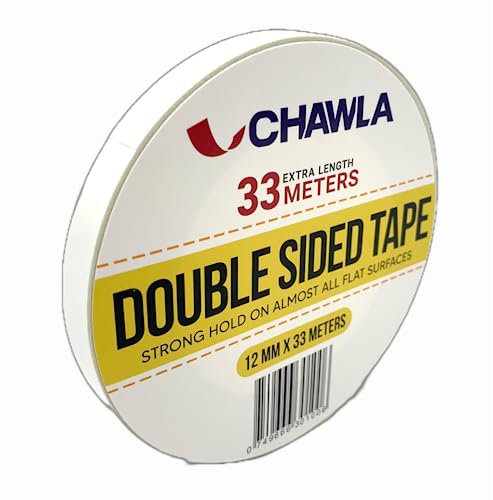 | Double Sided Adhesive Tape | for Gifts, Photos, Documents, Wallpaper, Scrapbooking, Crafts, Ribbon, Cards, Boxes, DIY (12mm x 33 meters) …