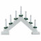 GEEZY Wooden Christmas Candle Bridge Arch In White - LED Christmas Candles Battery Operated Lights With Timer Function - Xmas Candles Christmas Window Sill Decorations And Ornaments
