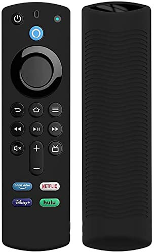 CUSTODIA SILICONE COVER TELECOMANDO PROTETTIVA PER AMAZON FIRE TV 4K MAX ALEXA (Black)