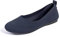 Women's Ballet Flats Slip On Knit Dress Shoes Pumps Shoes Round Toe Navy