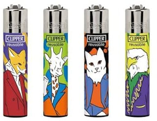 Clipper Feuerzeug 4er Set: (Animal Humans 11)