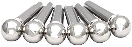 6pcs Metal Bridge End Pin Gitarre Ersatzteile alle 2 Farben-Silber Praktisches Design und langlebig