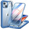 Miracase Compatible with iPhone 14 Plus Case 6.7, 2023 Upgrade Full Body Clear Bumper Case with Built-in 9H Tempered Glass Screen Protector + Camera Lens Protector for iPhone 14 Plus (Capri Blue)