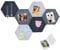 Vuzvuv 6 Pcs Gray Hexagon Cork Board Bar Strips with 50 Pushpins & Sticky Notes, Self-Adhesive Bulletin Board Strips No Damage for Wall, Felt Pin Board for Paste Notes, Photos, Schedules Offices Home