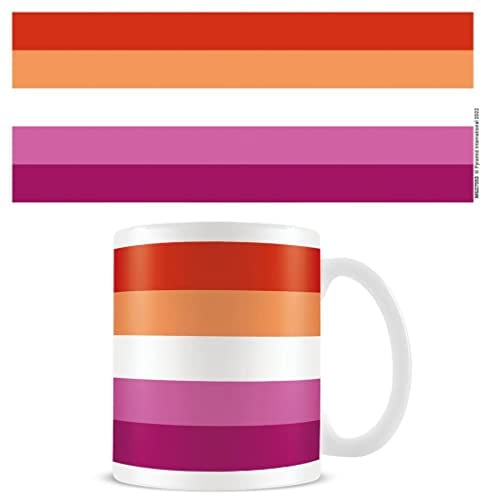 Pyramid International Lesbian Flag Mug (One Size) (White/Pink/Red)