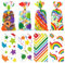 VEYLIN 120 Pcs Rainbow Cellophane Party Bags with 150 multicolor Twist Ties 4 Patterns, Clear Sweets Bags Cellophane Treat Bags Prefect for Birthday Wedding, Baby Shower, Party Supplies, 13 x 27 cm
