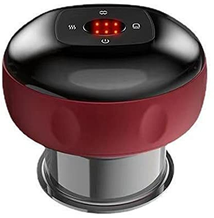FOOJO Ventosa de vacío Inteligente, Herramienta Gua Sha de vacío eléctrica con Seis Niveles de Carga USB Control de Temperatura Ventosa de vacío con Aceite Esencial Rojo