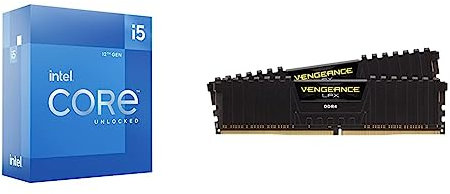 Intel Core i5-12600KF 12. Generation Desktop Prozessor BX8071512600KF & Corsair Vengeance LPX 32GB (2 x 16 GB) DDR4 3200MHz C16, High Performance Desktop Arbeitsspeicher Kit Schwarz, 2 Stück
