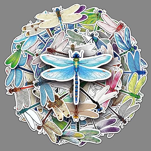 LYLSDSB Libelle Aufkleber 50 Stück Wasserdicht niedliche Insekten Aufkleber für Wasserflaschen Scrapbook Fahrrad Skateboard Laptop Gepäck Auto Gitarre,Vinyl Tier Stickers für Kinder Teenager Mädchen
