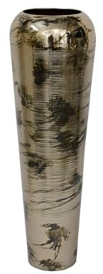 Bodenvase aus Metall, Messing, vergoldet, 20 x 67 cm