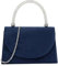 LeahWard Lace Top Handle Clutch Bag Chain Cross Body Handbags (Navy Suede)