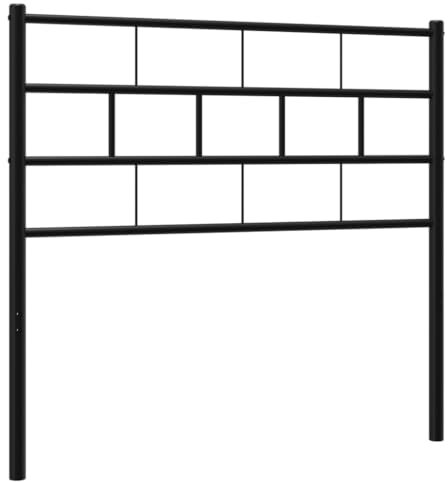 vidaXL Kopfteil, Bettkopfteil aus Stahl Metallkonstruktion, Betthaupt für Bett Metallbett Bettgestell, Schlafzimmer Bettzubehör, Metall Schwarz 80cm