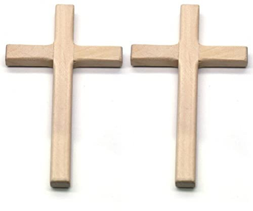 Generic 2 Pcs Holzkreuz Vintage Religiöse Katholische Handgefertigte Plaque Kleine Hängende Wandkruzifix Hanges Kreuz Für Home Wanddekoration
