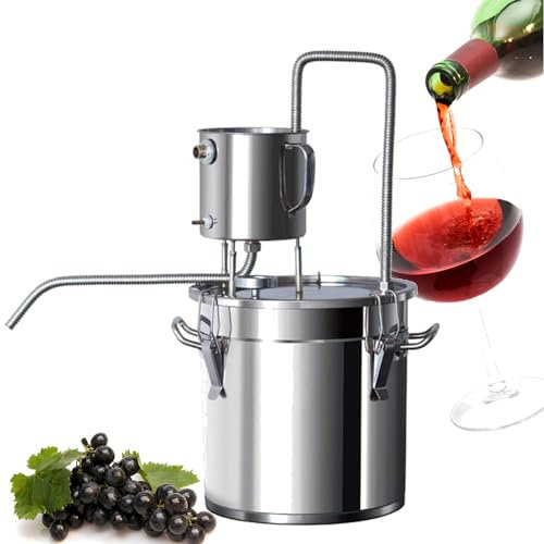 NVYAZJ Alambique de elaboración de Cerveza, destilador de Alcohol Ilegal de Cobre de Gran Capacidad de 20 litros con Olla Termo Antiadherente de Acero Inoxidable 304, Cambio Libre Entre Estilos