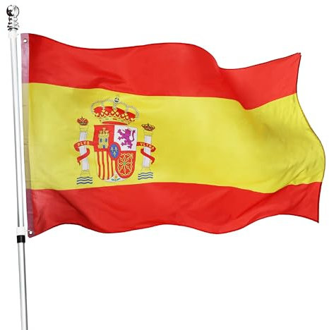 Bandera española grande de 1,5 x 0,9 m, paquete de 12, bandera española de 152 cm x 91 cm, perfecta para eventos u ocasiones españolas