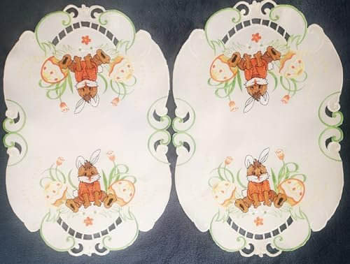 Aude Home Deckchen 30x45 Bestickt Osterhase 2er Packung (30x45)