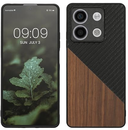kwmobile Hülle kompatibel mit Xiaomi Redmi Note 13 5G - Handyhülle - Handy Schutzhülle - Smartphone Cover - Dunkelbraun Schwarz