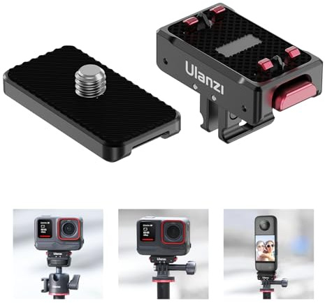 Ulanzi Quick Release Mount for Insta 360, Snap-On Magnetic 2 Prong and 1/4 Thread Mount for Insta360 ACE/ACE PRO/X5/X4/X3