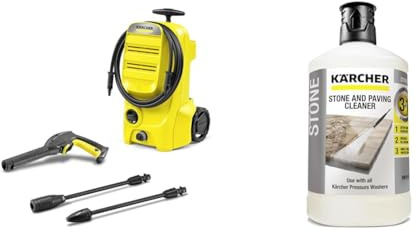 Kärcher K 3 Classic Pressure Washer, Pressure: max. 120 bar, Flow Rate: 380 l/h & 62957650 3-in-1 Stone Plug and Clean - Black