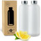 Smart-Planet 2er SET hochwertige Glas 1L Trinkflaschen Milchglas - Glasflasche aus Borosilikat - 1L Glastrinkflasche mit Deckel - Frosted Glass