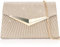 Larcenciel Women's Clutches, Champagne Evening Clutch Bag with Detachable Chain, Ladies Fashion Trapezoid Envelope Crossbody Bag Glitter Shoulder Bag for Wedding Bridal, Prom, Dinner, 21x5x13cm
