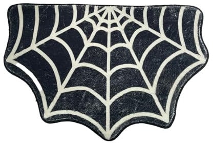 SUNTRADE Halloween Bath Mat Bathroom Rugs Horror Rug Door Mats,Goth Mats Decor for Bathroom Bedroom Kitchen Room (Spider web-A)