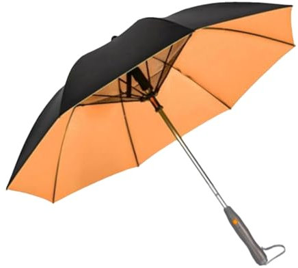 UV Blocking Umbrella with Fan, Umbrella with Fan and Mister, Parasol UV Protection, UV Blocking Umbrella with Fan and Mist Spray, Portable Mist Umbrella, Orange colour., Siehe Beschreibung