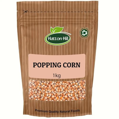 Popping Corn 1kg by Hatton Hill | Popping Kernels for Fluffy Popcorn, Perfect for Snacks and Movie Nights