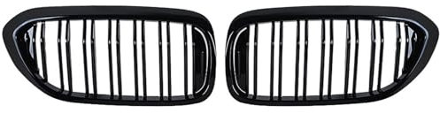 KOMUKE [Replacement] Carbon Fiber Front Stoßstange Grill for BMW 5 Series M5 G30 G31 520i 530i 540i ABS 2-Lamellen Glanz Schwarz Front for Niere Kühlergrill Matte (Glossy Black)