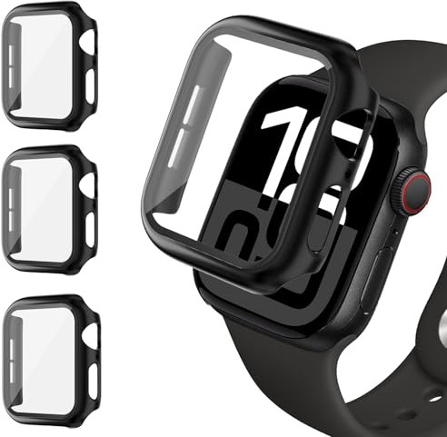 3 Pcs Hard PC Hülle für Apple Watch Ultra 3/2 Schutzhülle 49mm 46mm 40mm 44mm 45mm 41mm 42mm,Wasserdichtes Rundum Case mit Displayschutz Schutzfolie für iWatch 11 10 9 8 7 6 5 4 SE 3/2 Hülle