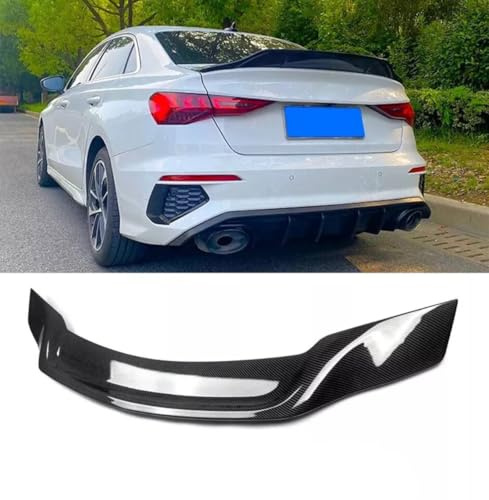 For Auto Perfectionists UK Rear High Kick Ducktail Boot Spoiler Compatible With Audi A3 S3 RS3 8Y Saloon 2020-2024 ABS Carbon Fibre