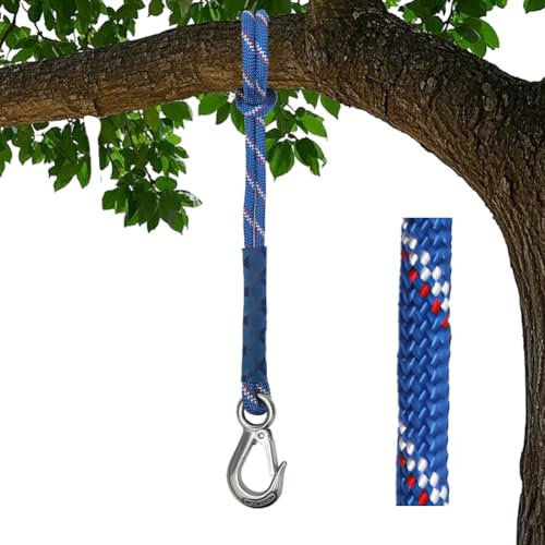 Corda di fissaggio per altalena, 150 cm, corda da appendere con gancio a dondolo, fissaggio per amaca per interni ed esterni, blu